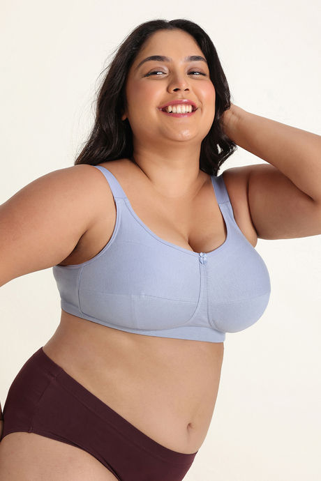 Zivame True Curv Double Layered Non Wired Full Coverage Super Support Bra - Blue Blizzard — image 4